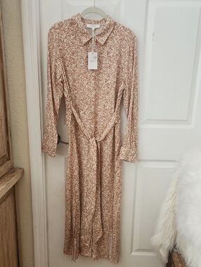 Lucky Brand Mocha Leopard  Shirt Dress Size- M